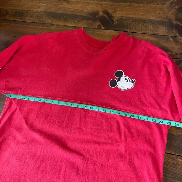 Disney Spirit Jersey Adult Large Red Mickey Mouse Graphic Long Sleeve Spell Out - Picture 7 of 9